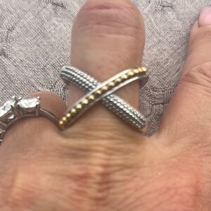 Elegant Park Lane  Two-Tone Crossover Ring